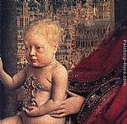 Jan Van Eyck Canvas Paintings - The Virgin of Chancellor Rolin [detail 2]
